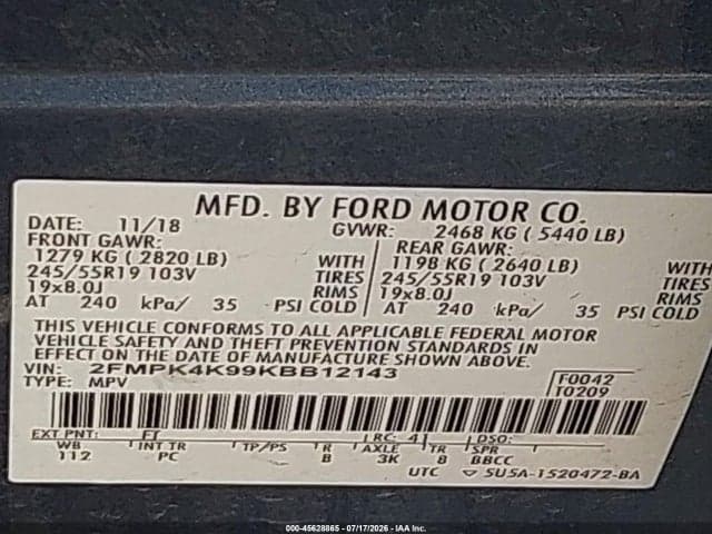 2019 FORD EDGE TITANIUM 9