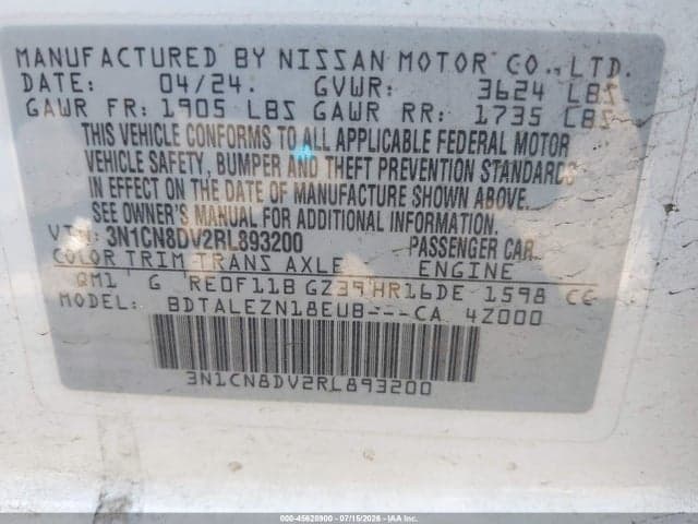 2024 NISSAN VERSA 1.6 S 9