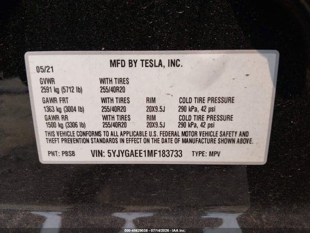 2021 TESLA MODEL Y LONG RANGE DUAL MOTOR ALL-WHEEL DRIVE 9
