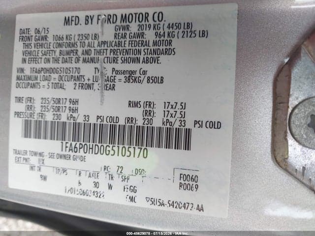 2016 FORD FUSION SE 9