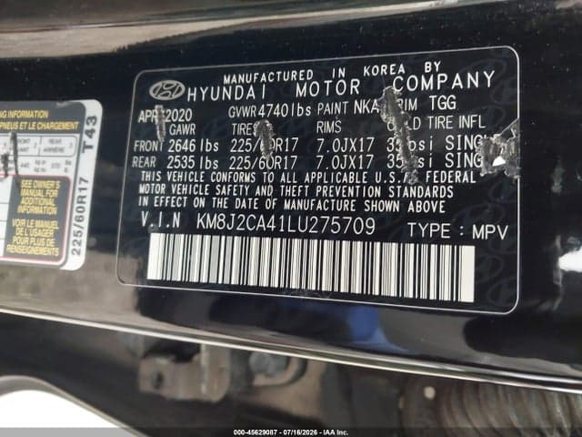 2020 HYUNDAI TUCSON SE 9
