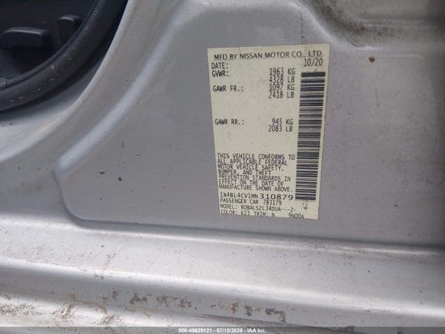 2021 NISSAN ALTIMA SR FWD 9