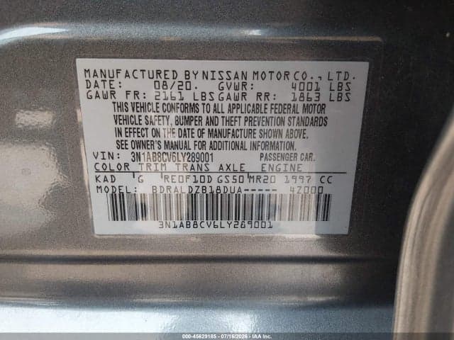 2020 NISSAN SENTRA SV XTRONIC CVT 9