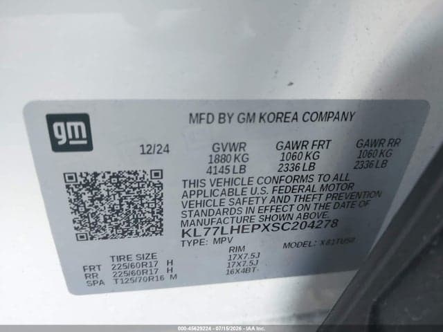 2025 CHEVROLET TRAX FWD LT 9