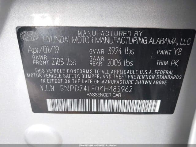 2019 HYUNDAI ELANTRA SE 9