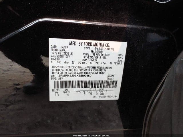 2019 FORD EDGE SEL 9