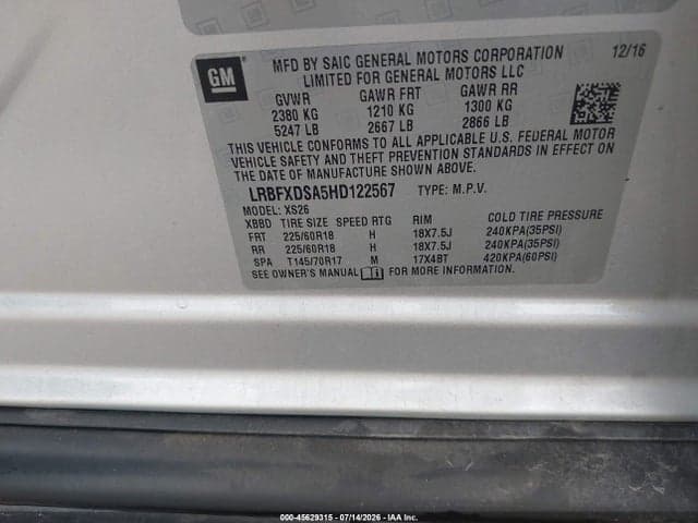 2017 BUICK ENVISION ESSENCE 9
