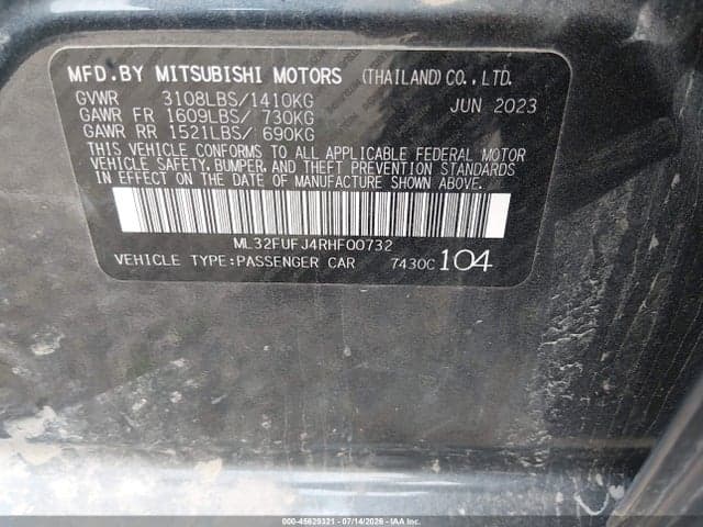 2024 MITSUBISHI MIRAGE G4 ES 9
