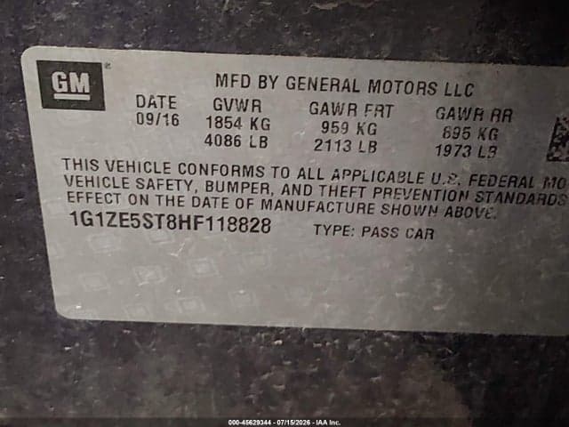 2017 CHEVROLET MALIBU 1LT 9
