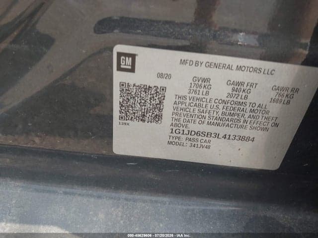 2020 CHEVROLET SONIC 9