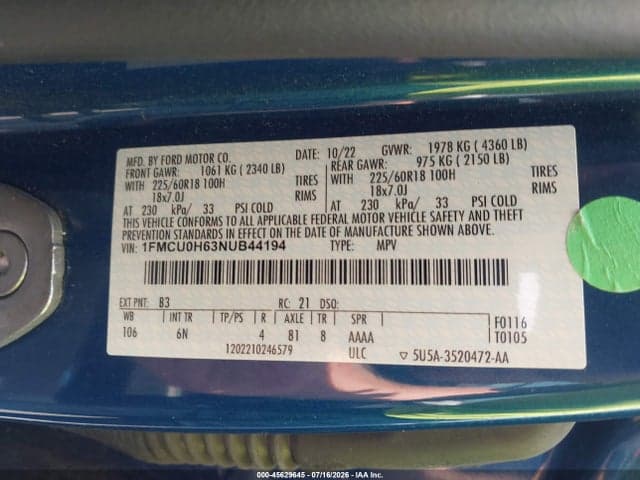 2022 FORD ESCAPE SEL 9