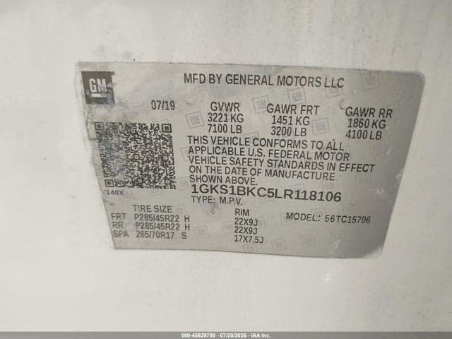 2020 GMC YUKON 2WD SLT 9