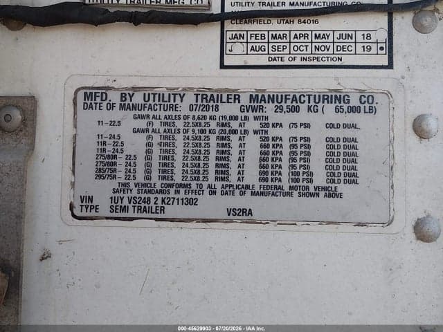 2019 UTILITY TRAILER MFG UNKNOWN 9