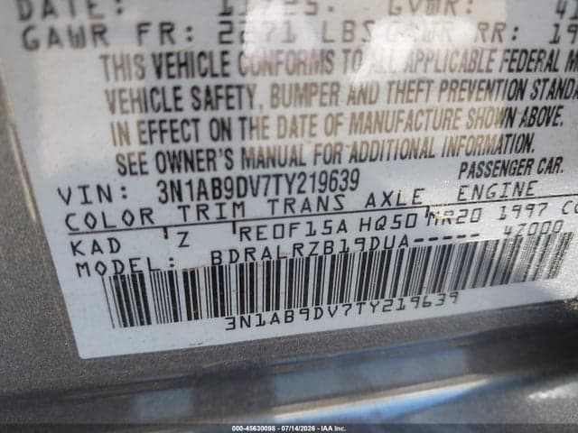 2026 NISSAN SENTRA SR 9