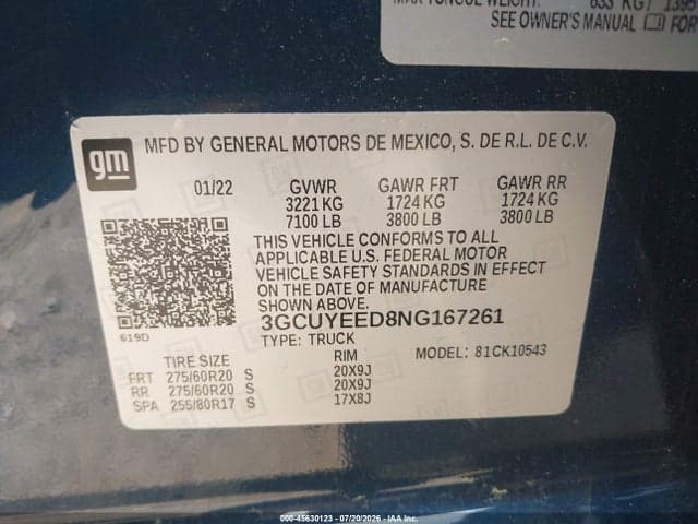 2022 CHEVROLET SILVERADO 1500 LTD 4WD SHORT BED RST 9