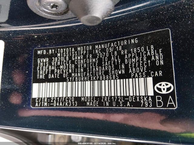 2019 TOYOTA COROLLA SE 9