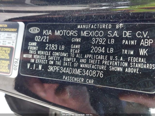 2021 KIA FORTE GT-LINE 9
