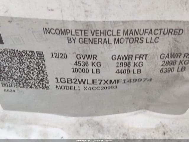 2021 CHEVROLET SILVERADO 2500HD 2WD LONG BED WT 9