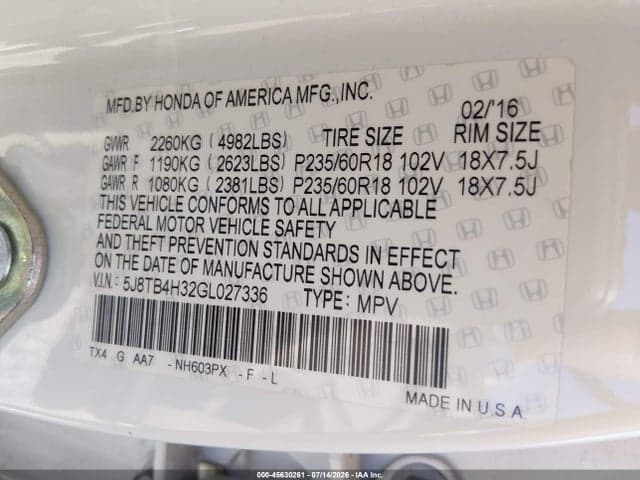 2016 ACURA RDX ACURAWATCH PLUS PACKAGE 9