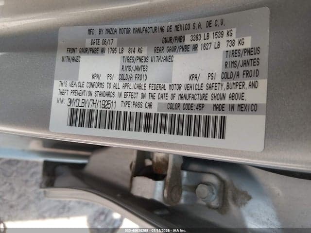 2017 TOYOTA YARIS IA 9