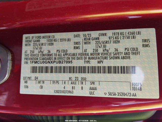 2023 FORD ESCAPE ACTIVE 9