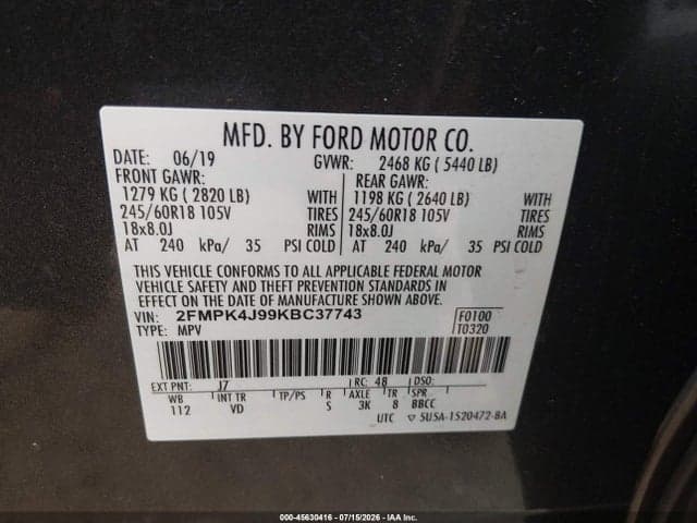 2019 FORD EDGE SEL 9