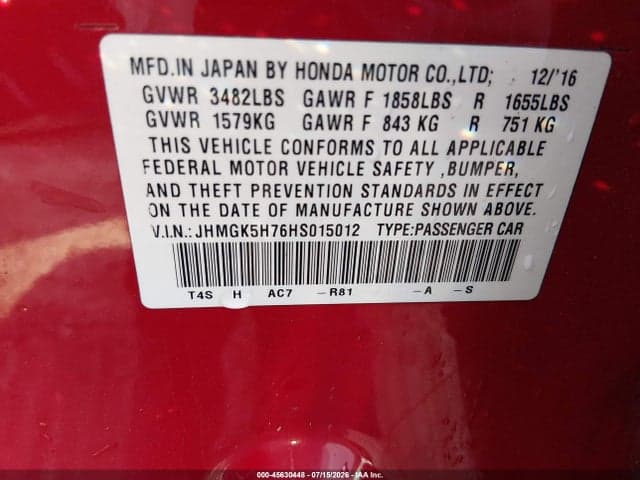 2017 HONDA FIT EX 9