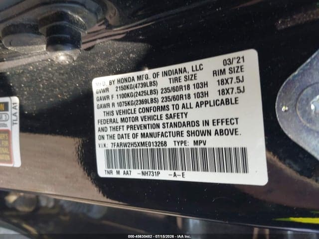 2021 HONDA CR-V AWD EX 9