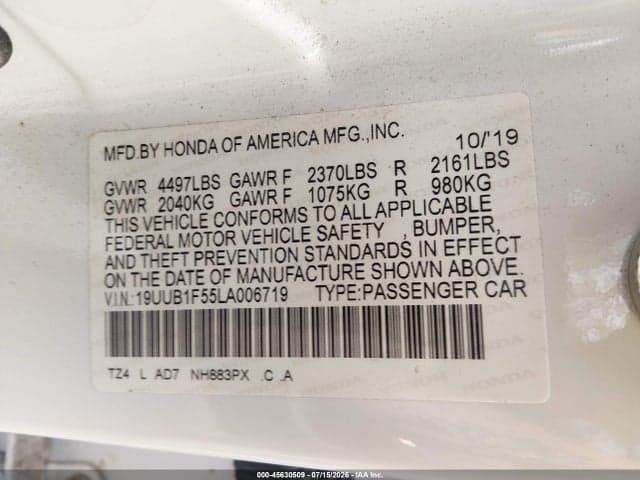 2020 ACURA TLX TECH PACKAGE 9