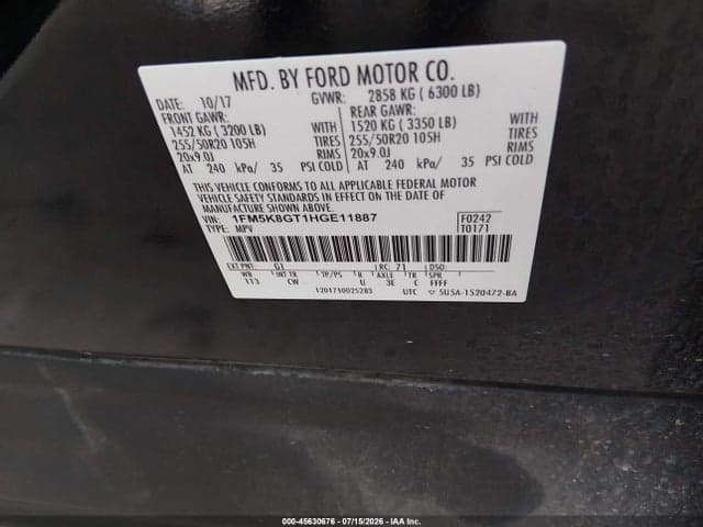 2017 FORD EXPLORER SPORT 9