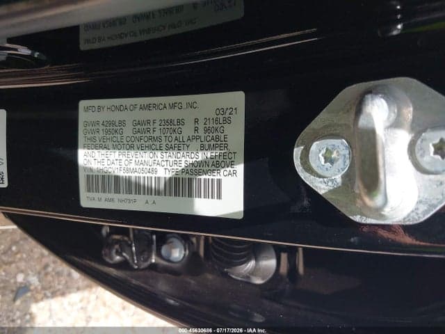 2021 HONDA ACCORD EX-L 9