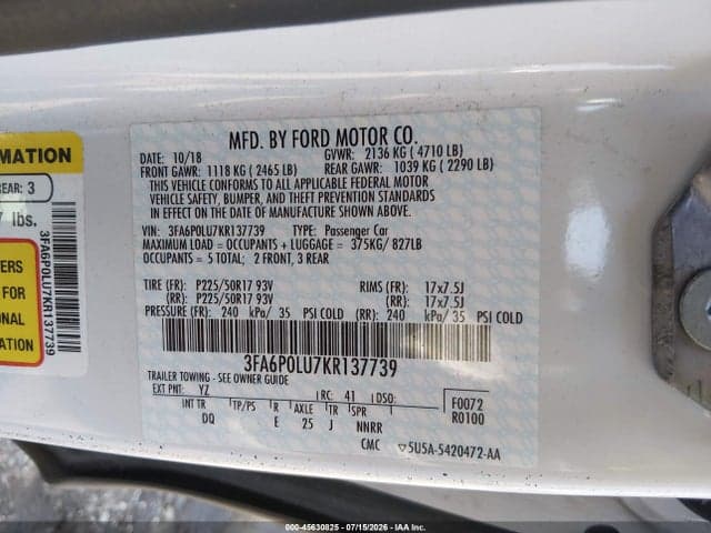 2019 FORD FUSION HYBRID SE 9