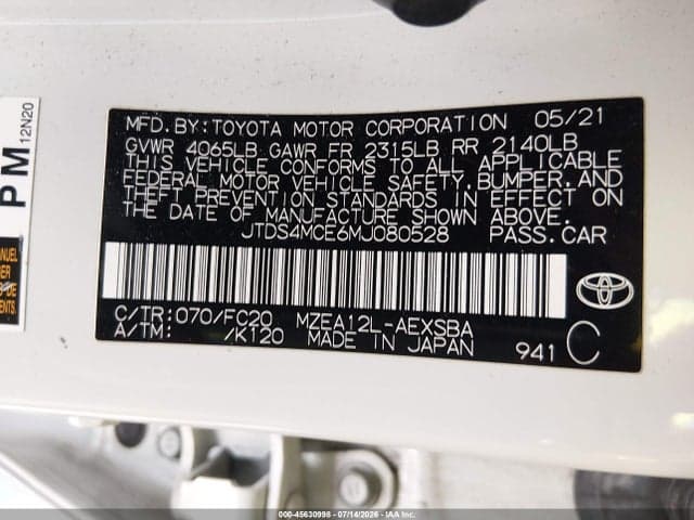 2021 TOYOTA COROLLA SE 9