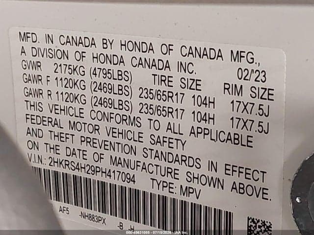 2023 HONDA CR-V LX AWD 9