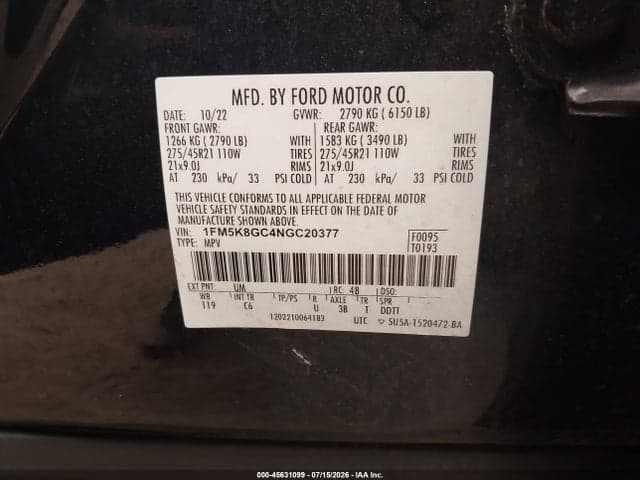 2022 FORD EXPLORER ST 7