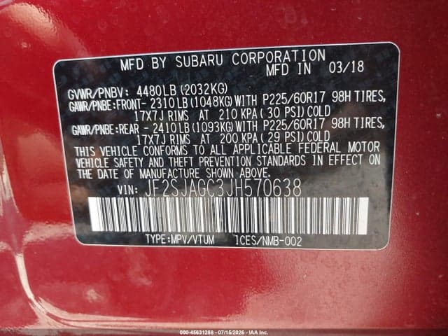 2018 SUBARU FORESTER 2.5I PREMIUM 9