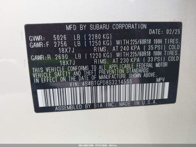 2025 SUBARU OUTBACK TOURING XT 9