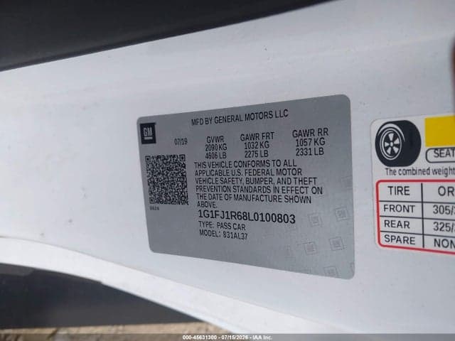 2020 CHEVROLET CAMARO RWD ZL1 9