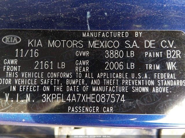 2017 KIA FORTE S 9