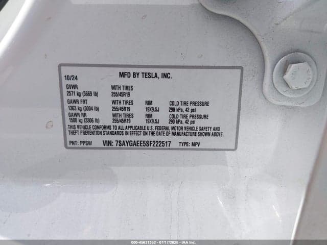 2025 TESLA MODEL Y LONG RANGE DUAL MOTOR ALL-WHEEL DRIVE 9