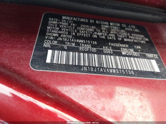 2021 NISSAN ROGUE SPORT S FWD XTRONIC CVT 9