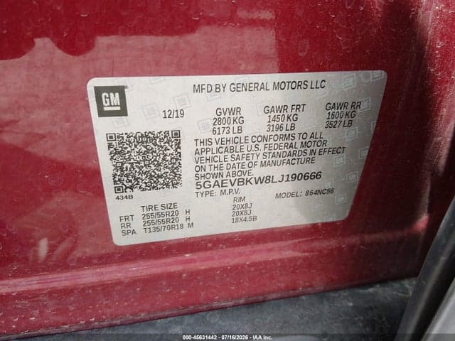 2020 BUICK ENCLAVE AWD PREMIUM 9