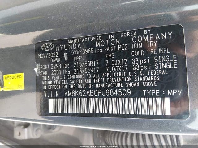 2023 HYUNDAI KONA SEL 9