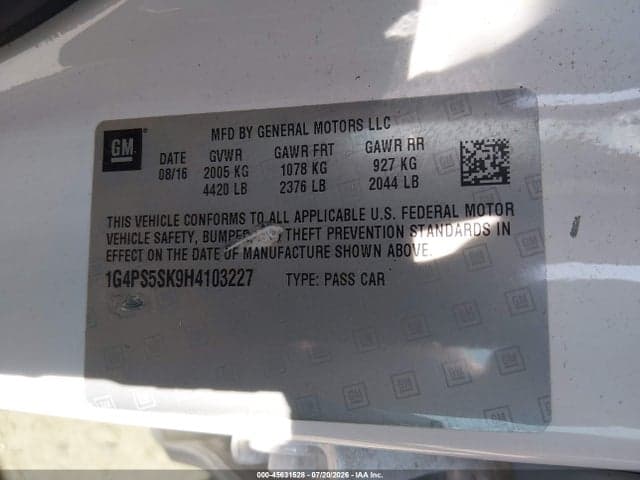2017 BUICK VERANO LEATHER GROUP 9