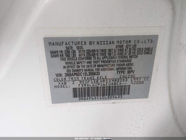 2025 NISSAN KICKS SR FWD 9