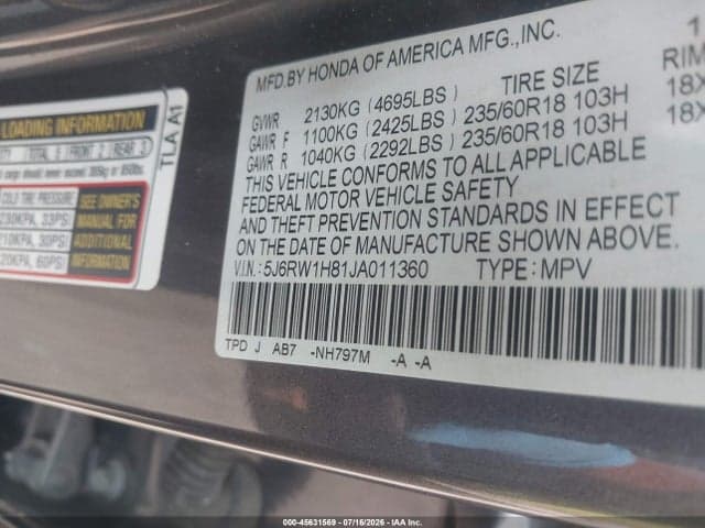 2018 HONDA CR-V EX-L/EX-L NAVI 9