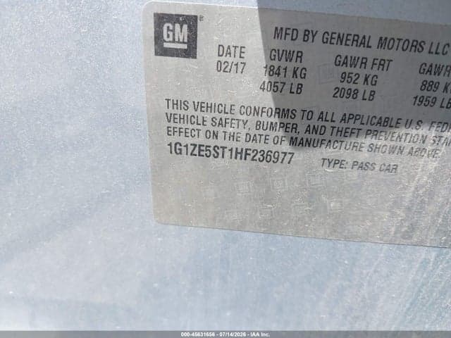 2017 CHEVROLET MALIBU 1LT 9