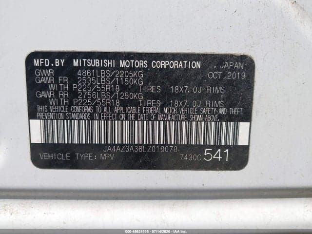 2020 MITSUBISHI OUTLANDER SEL 2.4 S-AWC 9