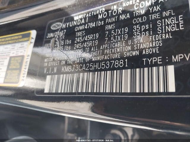 2017 HYUNDAI TUCSON LIMITED 9