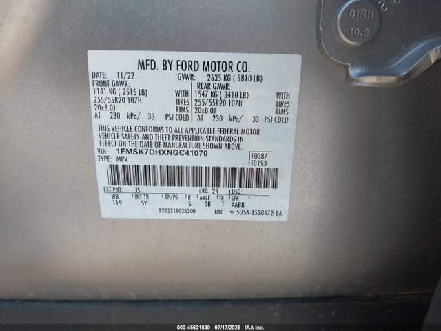 2022 FORD EXPLORER XLT 9